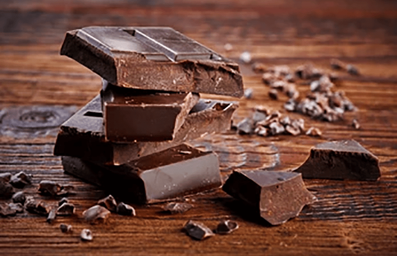 pieces of natural dark chocolate